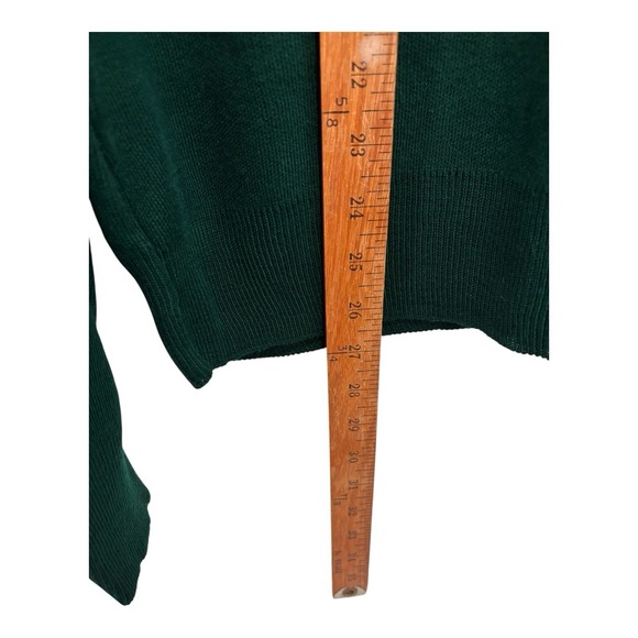 Vintage 90s Jantzen Sweater Mens Large Green Fine Knit Y2K Vneck Pullover USA - Picture 6 of 7
